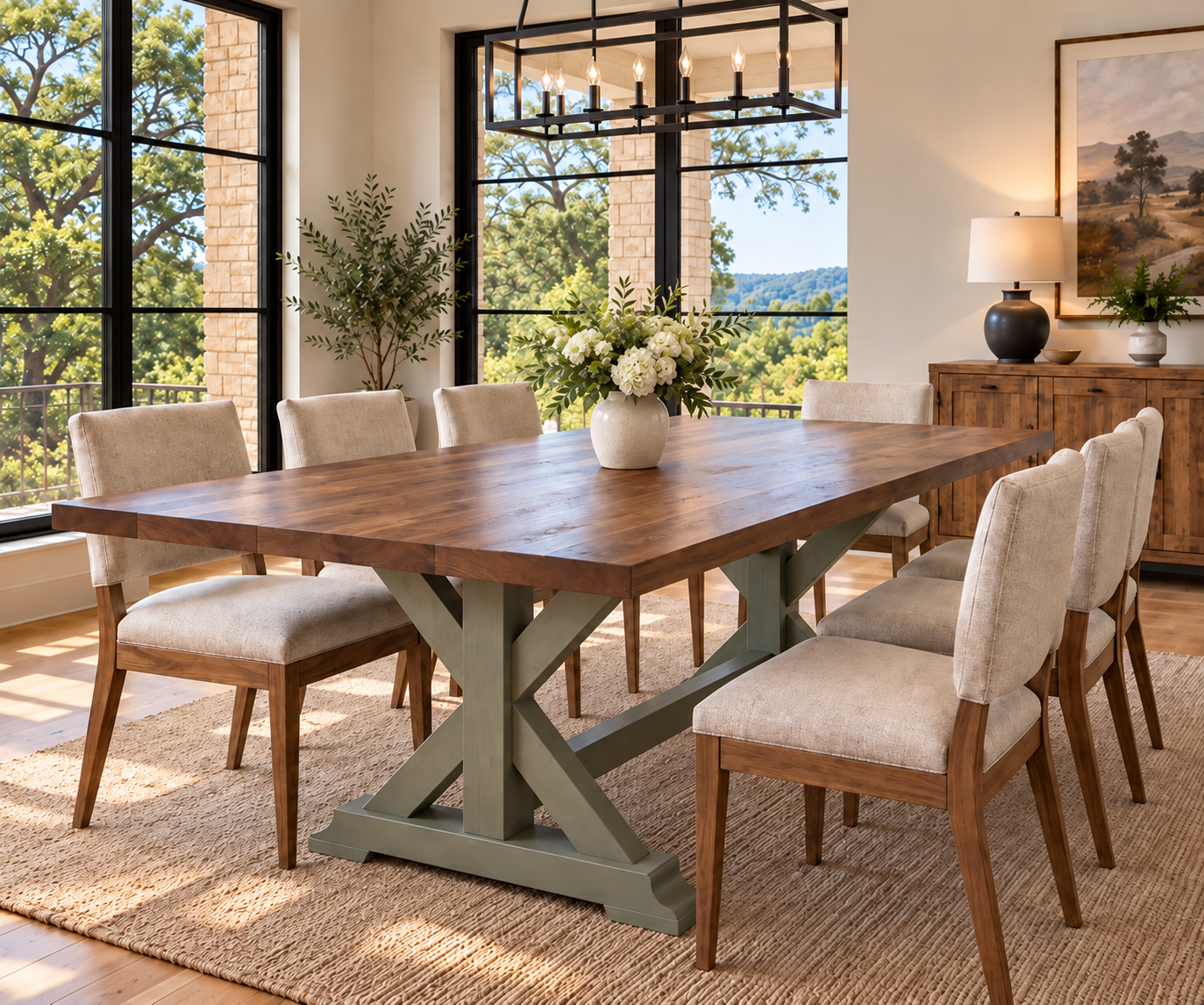 The Brazos semi-custom dining table