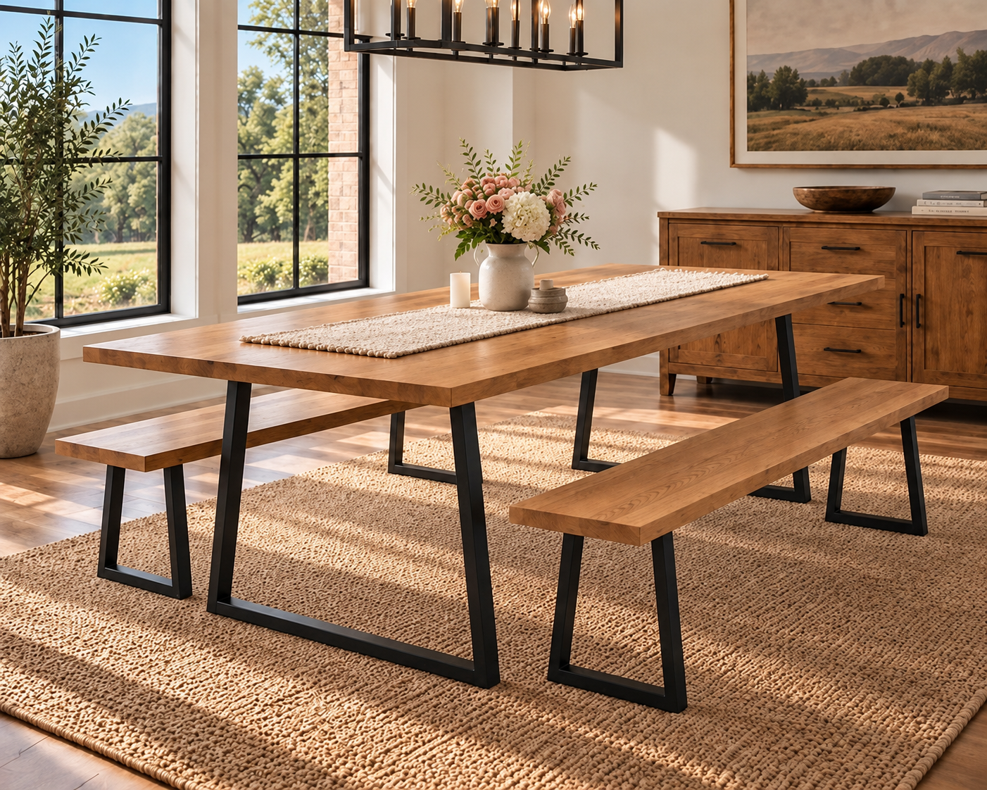 The Llano semi-custom dining table