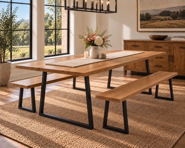 The Llano semi-custom dining table
